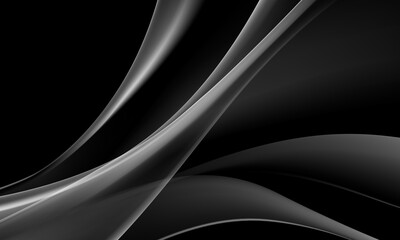 Fototapeta premium Abstract black glossy wave curve overlap design modern futuristic technology background vector