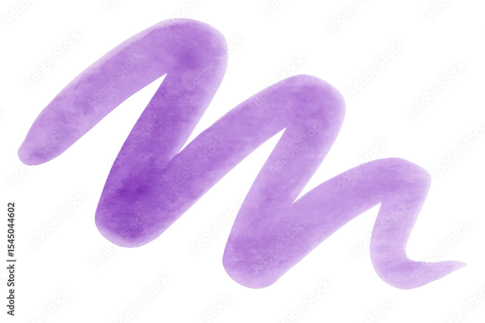 Poster Wavy purple brush stroke creating a dynamic and artistic element, perfect for adding a touch of color to designs