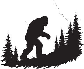 Fototapeta premium Bigfoot Vector Silhouette Bundle