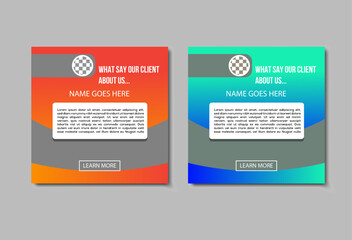 Gradient Style Customer Review Layout for Business