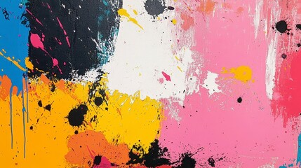 Fototapeta premium Vivid Abstract Splash of Paint in Bright Colors on Canvas Background