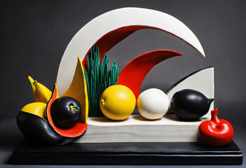 red and yellow spheres