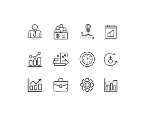 Business and finance icons sets on white background.