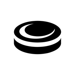 Modern hockey puck icon logo design for ice hockey branding and team identity