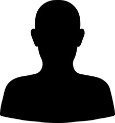 Man's silhouette glyph icon, vector silhouette 