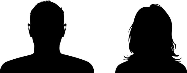 Man and woman vector silhouette