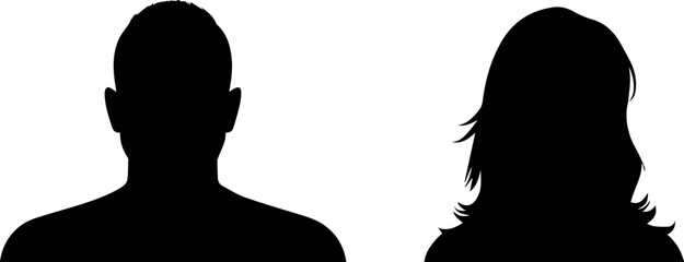 Man and woman vector silhouette