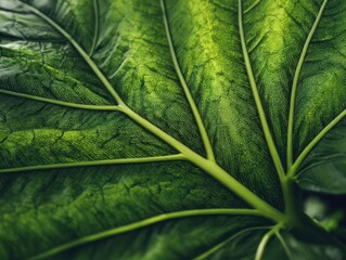 Textured Leaf: Intricate details of a vibrant green leaf are on display, capturing its unique texture and patterns, with a macro perspective that brings the natural artwork to life.