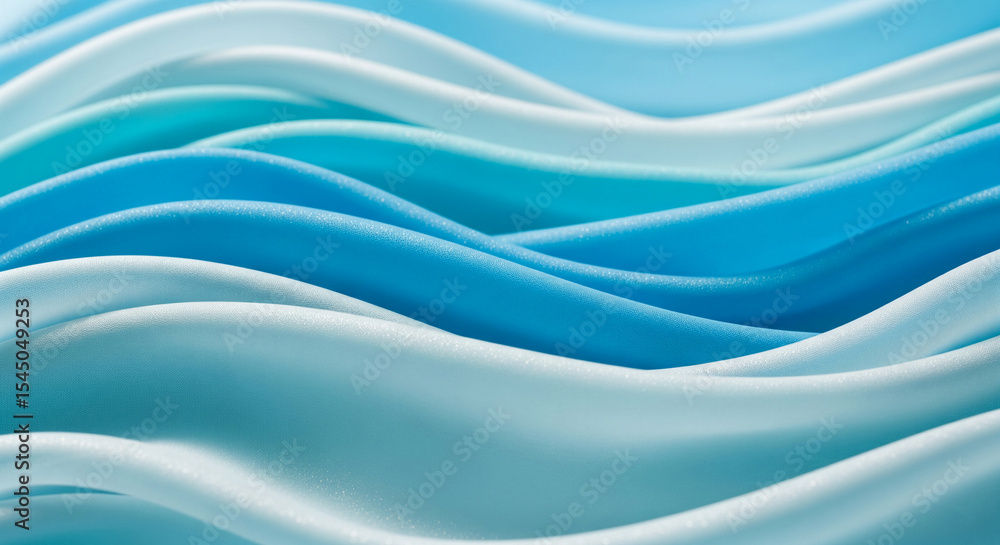 Aufkleber abstract image of flowing blue fabric, creating soft waves and a calming texture, showcasing eleganc