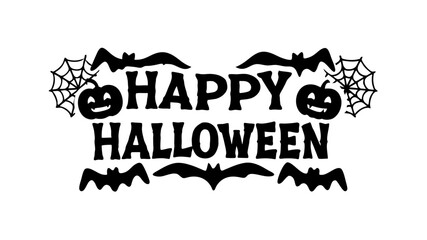 Happy Halloween vector lettering. Handwritten text design. Vector on white background