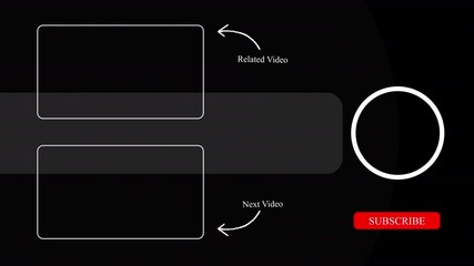 YouTube End Screen Template with Related and Next Video Boxes and Subscribe Button.Alpha Chanel Video