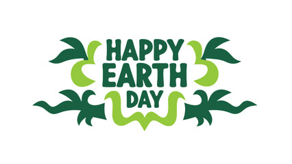 Happy Earth Day hand lettering vector illustration