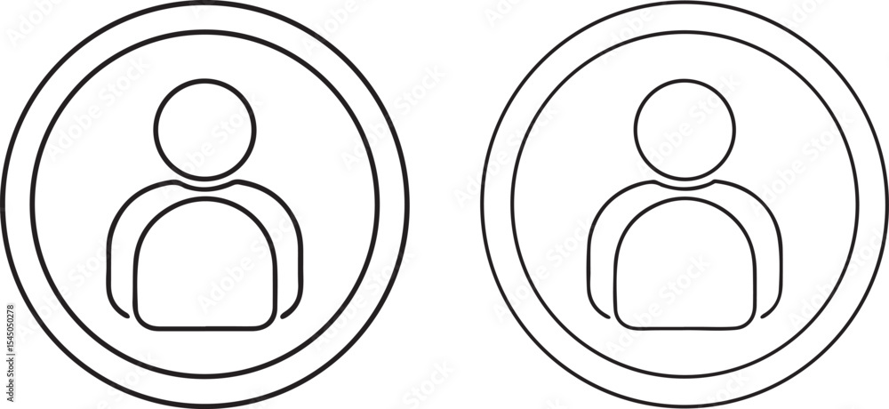 Poster minimal silhouette avatar icon with circular frame for login account dashboard or social media ui