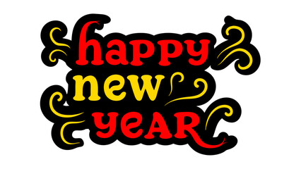 Happy New Year typography lettering design