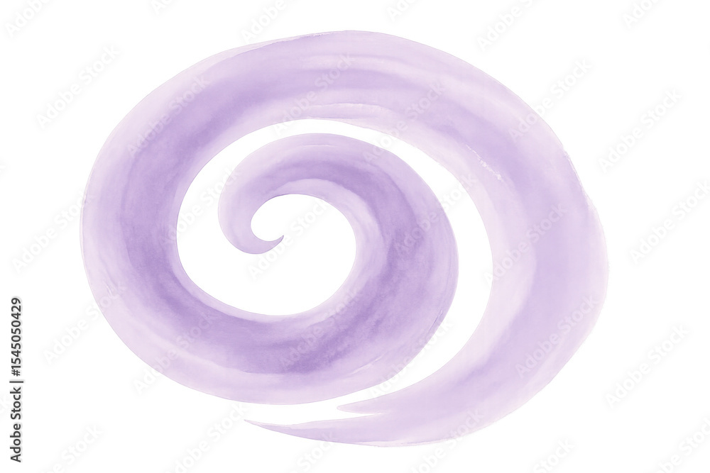 Poster lavender watercolor spiral swirling dynamically, creating mesmerizing vortex pattern with translucen