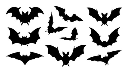 Set of halloween bat
