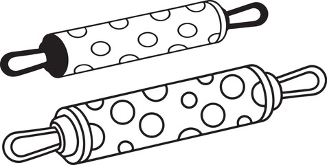 Simple Kitchen Tool Vector of Rolling Pin in Flat Colorful Design for Baking Recipe or Cooking Theme