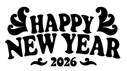 New year 2026 typography logo design