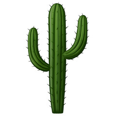 Naklejka premium Majestic Green Cactus An Icon of the Desert Transparent Background