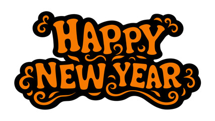 Happy New Year typography lettering design