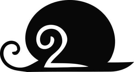 Cute snail vector icon. Black illustration isolated on white background.