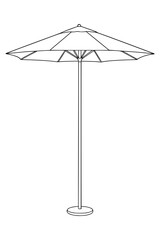 Simple outline drawing of a Parasol isolated on white background