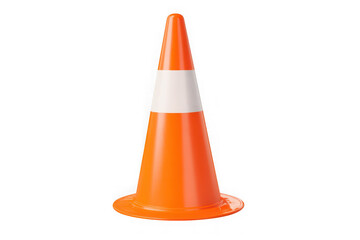 Orange traffic cone vector illustration, construction cone, safety cone, road cone, pylon isolated on transparent background