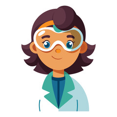 Scientist girl in goggles