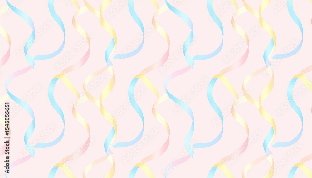 Poster a playful abstract pattern featuring colorful wavy lines on a soft pastel background for creative de