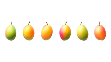 Vibrant Mango Variety A Spectrum of Tropical Fruit Colors On Transparent Background