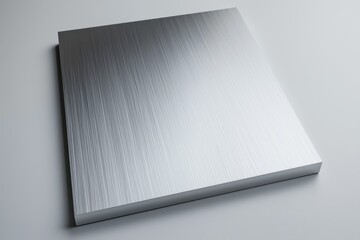 Brushed Metal Plate Reflecting Light on a Modern Metallic Surface Structure for Industrial Design