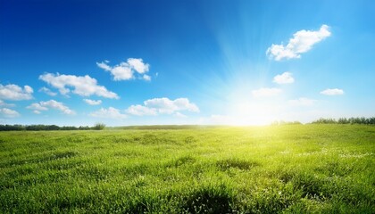 sunny day with bright sunlight and clear blue sky