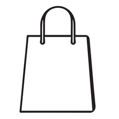A clean black outline vector illustration of a shopping bag with simple handles, ideal for conveying retail, e-commerce, or consumerism.