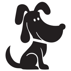 Fototapeta premium Minimal Dog Logo Design – Silhouette Vector Dog Icon for Pet Branding, Clean Canine Emblem, Modern Flat Puppy Logo, Simple Animal Graphic for Dog Lovers, Pet Shops, and Grooming Services