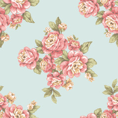  Romantic floral bouquet with roses 