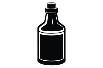 Elegant Black and White Graphic Depiction of a Bottle with Rounded Shoulders