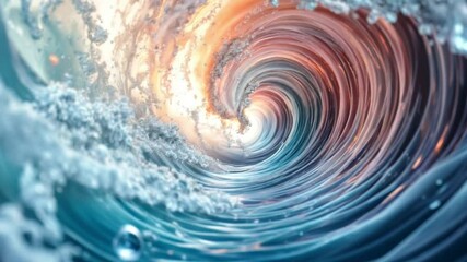 Blue spiraling water vortex with abstract light texture and wave patterns 4k abstract Animation video - Powered by Adobe