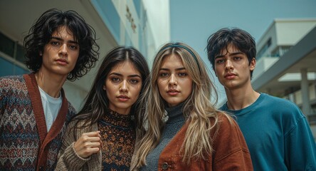 Fototapeta premium Realistic City Portrait Featuring Young Adults in Modern Urban Lahore