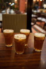 Glass of beer on the table