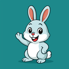 Happy Cute Rabbit Vector Image