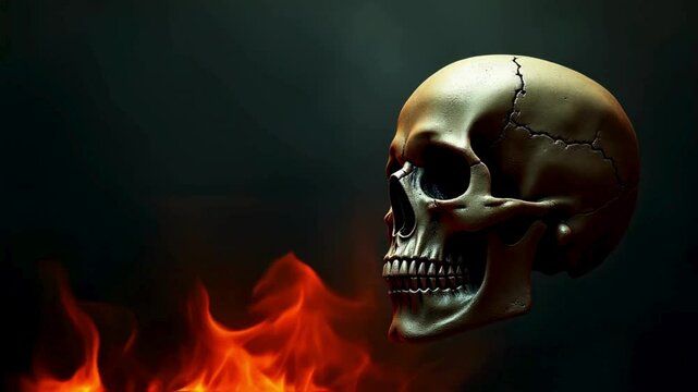 Flaming Skull A Symbol of Mortality and Rebirth