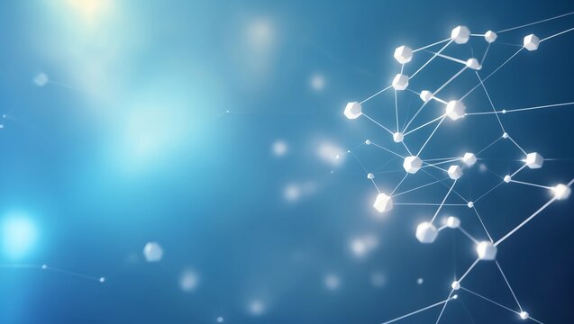 Abstract blue futuristic science plexus 3d background 