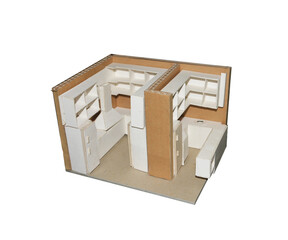 Kitchen model made of Cardboard and PVC board