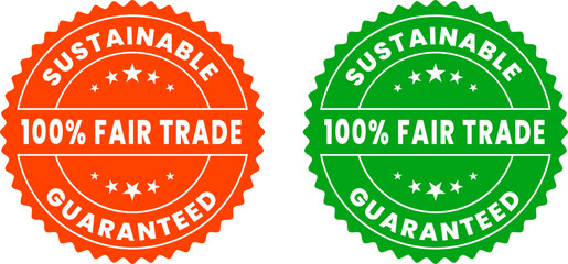 Sustainable Fair Trade Guaranteed Badge Design for Eco Packaging, Retail Stickers, Food Products, and Ethical Goods