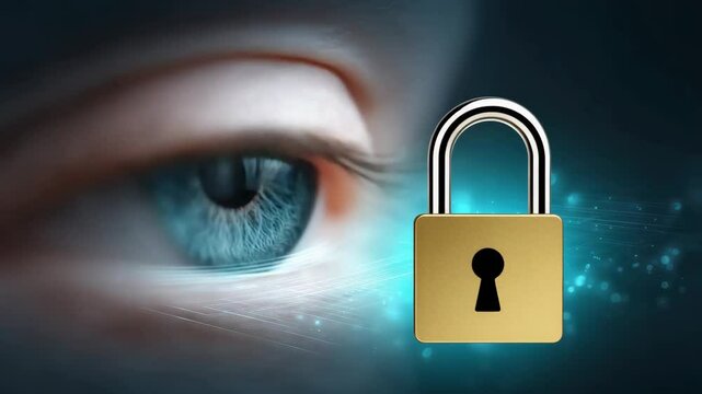 The visualization of digital security and data protection mechanisms. Personal data security and multi-layer identity verification.