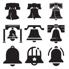 Silhouette of Liberty Bell Symbol of American Freedom