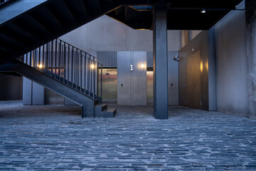 empty ground and the elevator lobby