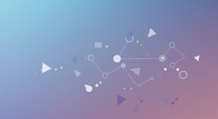 Geometric figures dance on a gradient background