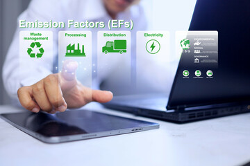 Emission factors is carbon dioxide co2 generate indicator in each business activity for...