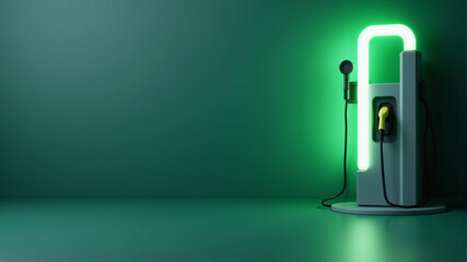 Electric Vehicle Charging Station with Neon Lighting